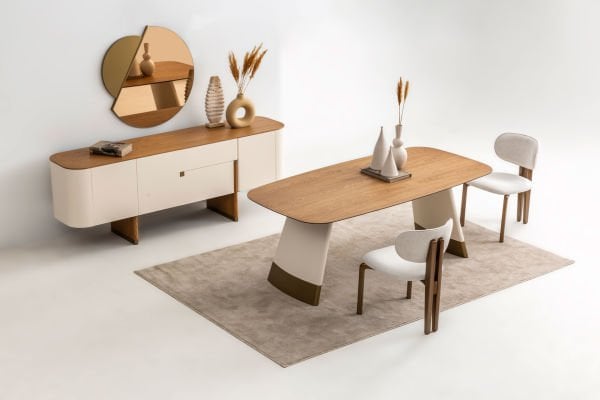 Delta Ekru Yemek Odası