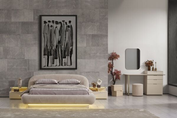 Lizbon Köşe Modüllü Yatak Odası (Baza Hediyeli)