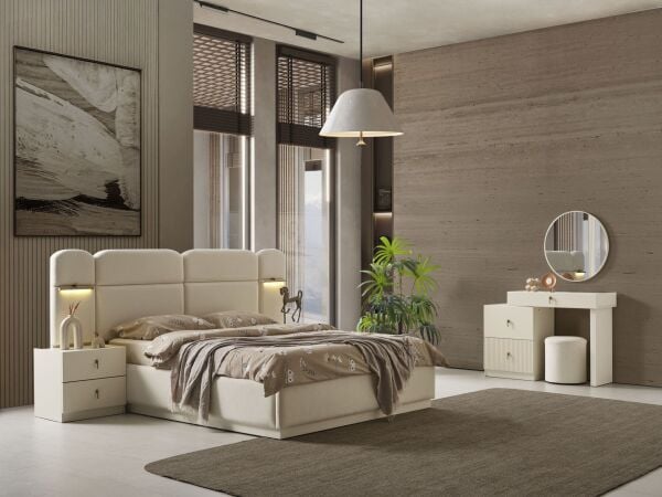 Roza Köşe Dolaplı Yatak Odası